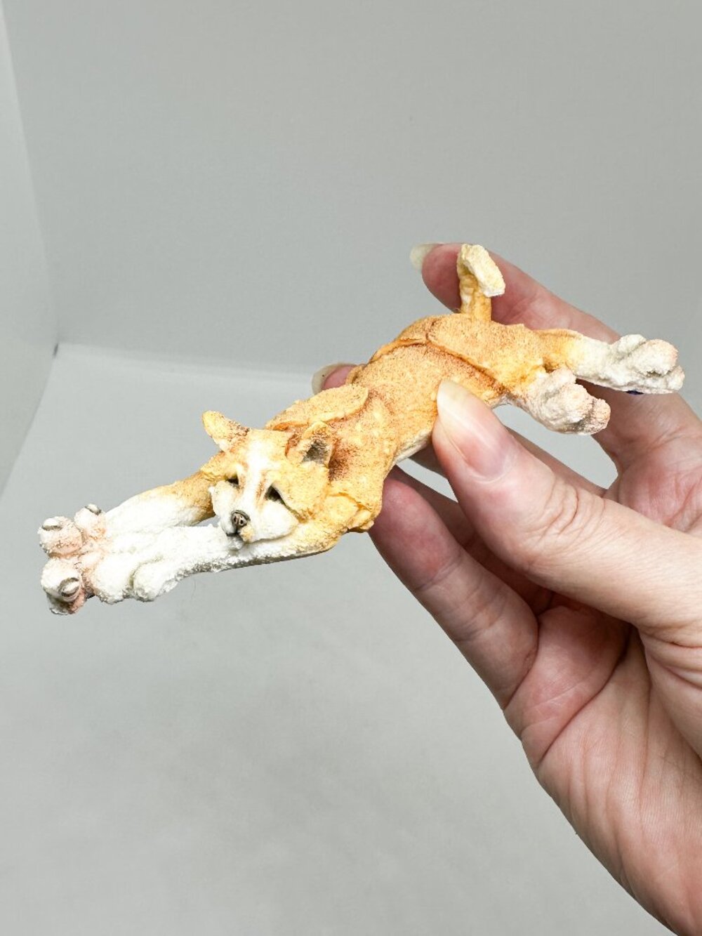 Vintage Breed Apart Mini Orange Ginger Cat Stretch Abstract Figurine Sculpture